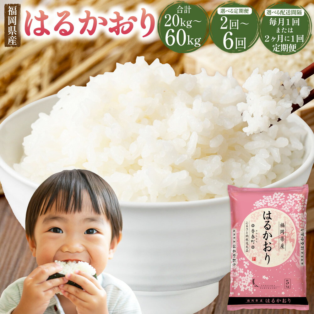 【ふるさと納税】はるかおり 10kg ＜選べる回数＞ 【1ヶ月毎 2回 ／ 3回 ／ 4回 ／ 5回 ／ 6回 定期便】 【2ヶ月毎 2回 ／ 毎3回 定期便】 ／ 米 コメ お米 ご飯 ごはん 白ご飯 精米 おこめ 常温 福岡県 香春町 送料無料