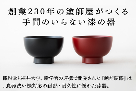 【大本山永平寺御用達 漆琳堂】 食洗機対応の大きめの漆塗り椀 一乗椀 4.5寸＜越前漆器＞朱