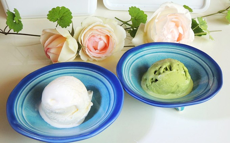アイス2個セット（バニラ・抹茶） ｜ 北海道産生クリーム 濃厚バニラアイス 京都宇治産 ハイグレード抹茶アイス