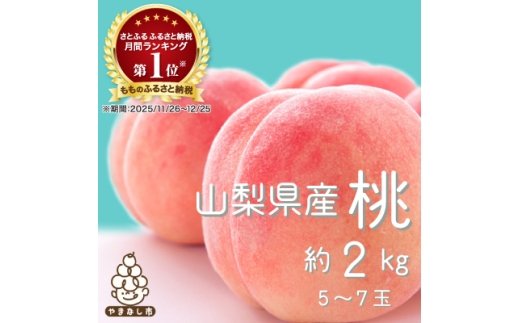 ＜2027年(来年)発送　先行受付＞山梨旬の桃 約2kg(5～7玉)【1017345】