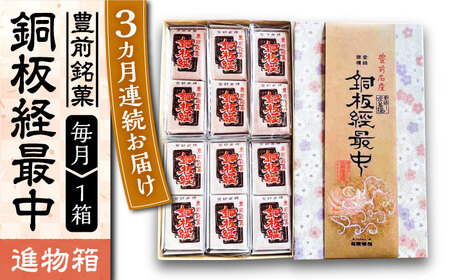 【全3回定期便】【進物箱】銅板経最中 12個入り《豊前市》【武蔵屋】お中元 ギフト 贈り物 和菓子 饅頭 [VBU011]