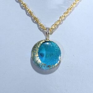 アクセサリー 金彩ペンダント（カラー：オーシャンブルー）