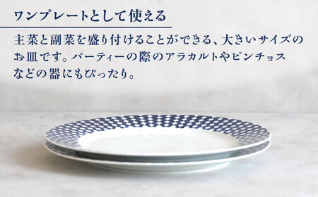 【波佐見焼】dye8号リムプレート 25cm皿 ストレート柄 2点セット【西海陶器】[OA388]