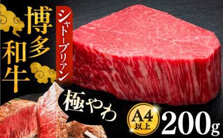 博多和牛 ヒレ シャトーブリアン 200g × 1枚《豊前市》【久田精肉店】 [VBK023]