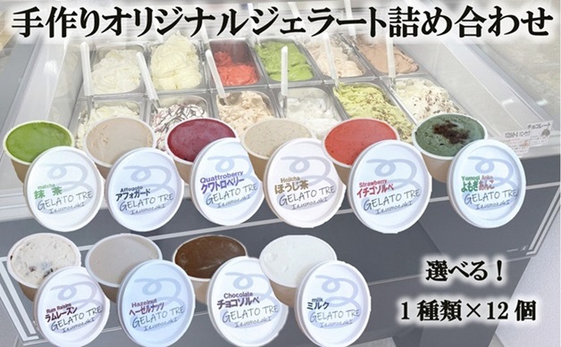 【チョコソルベ】手作りオリジナルジェラート詰め合わせ　1種×12個　12個入（GELATO TRE IzumozakI）