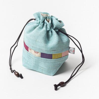 ふるさと納税 奈良市 鴻月 バルーンシルエット型ポーチ ターコイズ KOOKB1