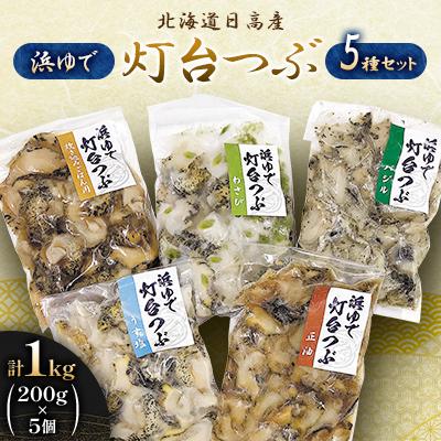 ふるさと納税 様似町 北海道日高産　浜茹で灯台つぶ5種セット　1kg(200g×5個) | 