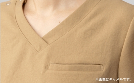 レピウスの白衣 【レディース】スクラブ リンクル / ネーム刺繍付き (カラー：キャメル、サイズ：M)