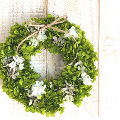 ふるさと納税 山梨県 プリザーブドフラワー 紫陽花 グリーン リース  枯れないお花のアレンジメント |  | 02