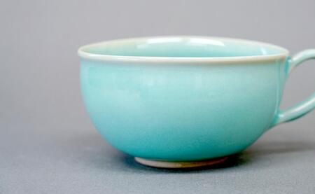 有田焼 翡翠スープ碗 2個セット【梶原大敬 茂正工房】器 うつわ 食器 スープカップ 2個 ペア セット 青磁 翡翠 青 作家 手仕事 ろくろ たっぷり スープ 電子レンジ対応 ak041
