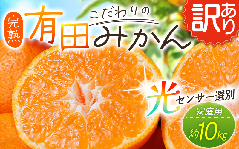 【訳あり】農家直送 有田みかん 約10kg ご家庭用 サイズ混合 ※2026年11月～2027年1月頃に順次発送予定（お届け日指定不可）※北海道・沖縄・離島への配送不可　訳ありみかん 温州みかんイズ混合 訳ありみかん 温州みかん 有機質肥料100% ふるさと納税 柑橘 有田 産地直送【nuk138H】