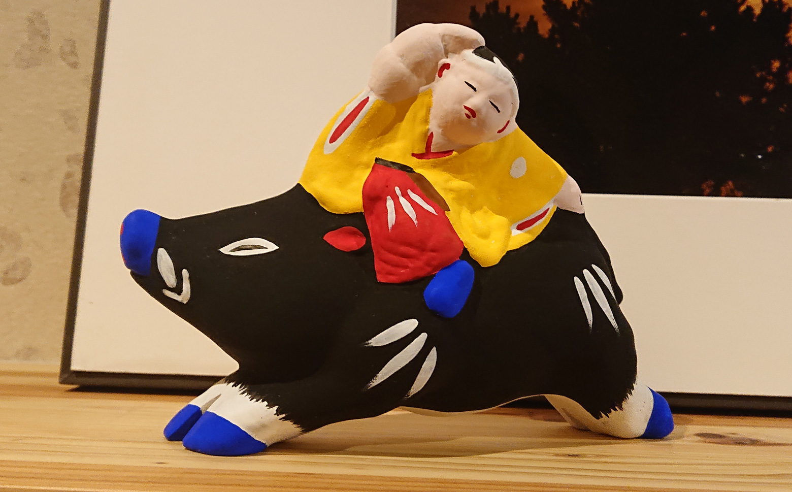 M-AC10.【長谷寺詣で人気の土産品】 出雲人形 　猪乗り