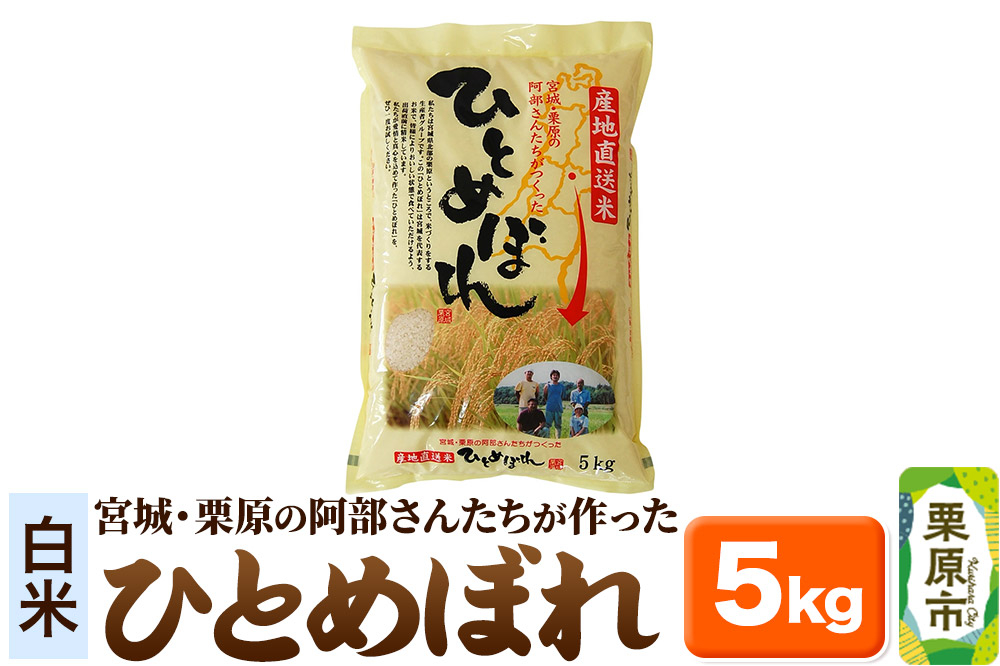 
            【白米】令和6年産 宮城・栗原の阿部さんたちが作ったひとめぼれ 5kg
          