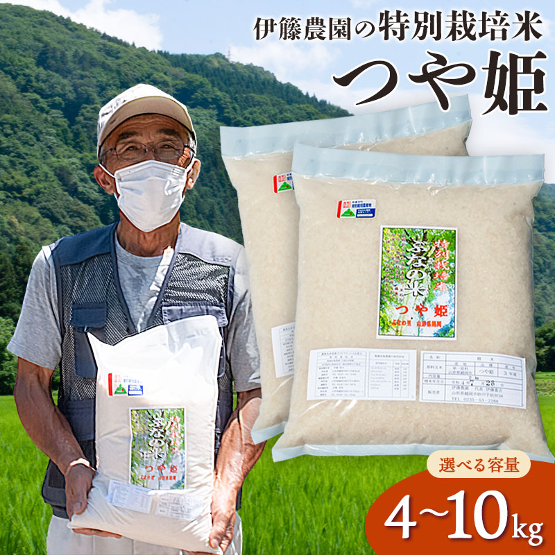【ふるさと納税】【令和7年産】特別栽培米 つや姫 精米 選べる容量［4kg・6kg・10kg］ 山形県鶴岡市産