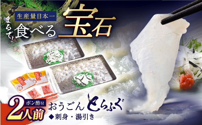 
【着日指定 可能】活〆おうごんとらふぐ 刺身 セット（2人前）平戸市 / 松永水産 [KAB112]
