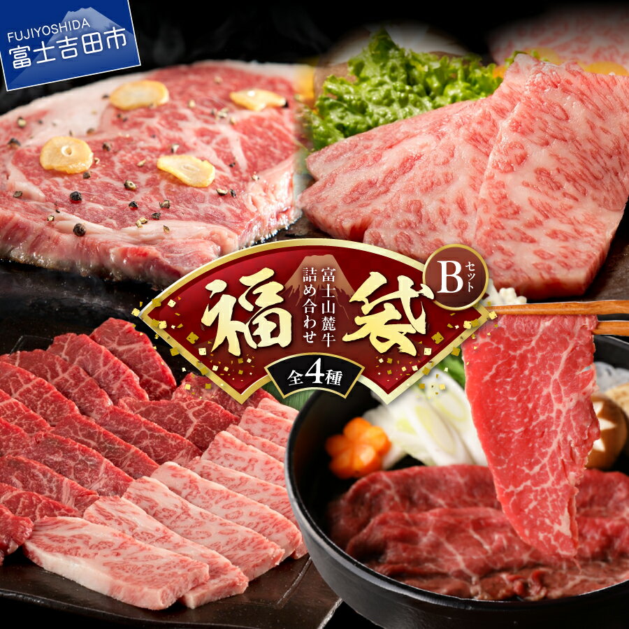 【ふるさと納税】 福袋 牛肉 ロースステーキ 600g 200g×3枚 赤身肉 すき焼き カルビ 約500g 焼き肉 牛霜降り 200g 牛赤身 400g ステーキ 精肉 ビーフ 国産 富士山麓牛 ロース やわらか 霜降り 冷凍 人気 山梨県産 富士吉田 70000 70,000円