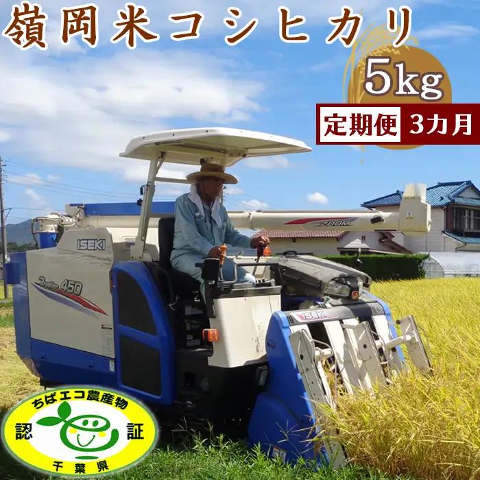 【定期便】【令和7年産】嶺南ファームの嶺岡米「コシヒカリ」5kg×3回 [0050-0101]