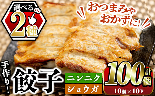 
            ＜選べる2種！＞国産豚肉使用！手作り餃子(ショウガ餃子・ニンニク餃子/計100個・10個×10パック) 餃子 ぎょうざ ギョウザ ギョーザ しょうが 生姜 にんにく 豚肉 おかず お惣菜【スーパーよしだ】
          