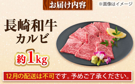 【大自然の贈り物！】長崎和牛 カルビ 約1.0kg【ながさき西海農業協同組合】 [DBV004][DBV004]