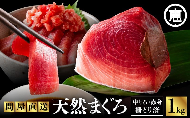 
            とにかくまぐろの質に自信あり！問屋直送！天然三崎まぐろ 1kg 中トロ赤身　M020-011
          