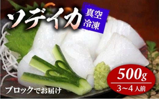 【2025年12月以降発送】冷凍ソデイカ　500g(3~4人前)【真空冷凍】【ブロック】