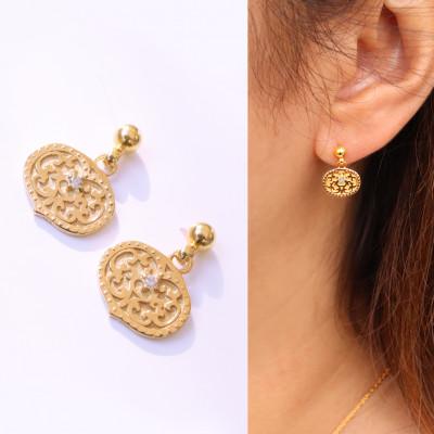 ふるさと納税 山梨県 【Do_goods】 古墳時代の造形美　『心葉形杏葉』ダイヤモンド ピアス 659-873-D |  | 02