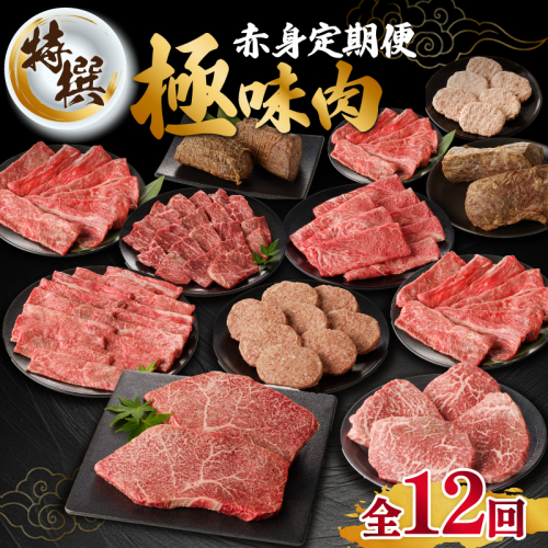 【特撰】佐賀牛-赤身-極味肉定期便（毎月1回　計12回お届け）／ 定期便 12回 高級 赤身 肉 牛肉 佐賀牛 黒毛和牛 モモ ステーキ すき焼き しゃぶしゃぶ 薄切り スライス 焼肉 A4 A5 ハンバーグ ローストビーフ 国産 佐賀県 玄海町 冷凍 人気 おすすめ 送料無料