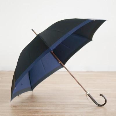 ふるさと納税 中央区 【数量限定】小宮商店の橘(たちばな)雨晴兼用長傘　65cm×8本骨　ブラック×ブルー