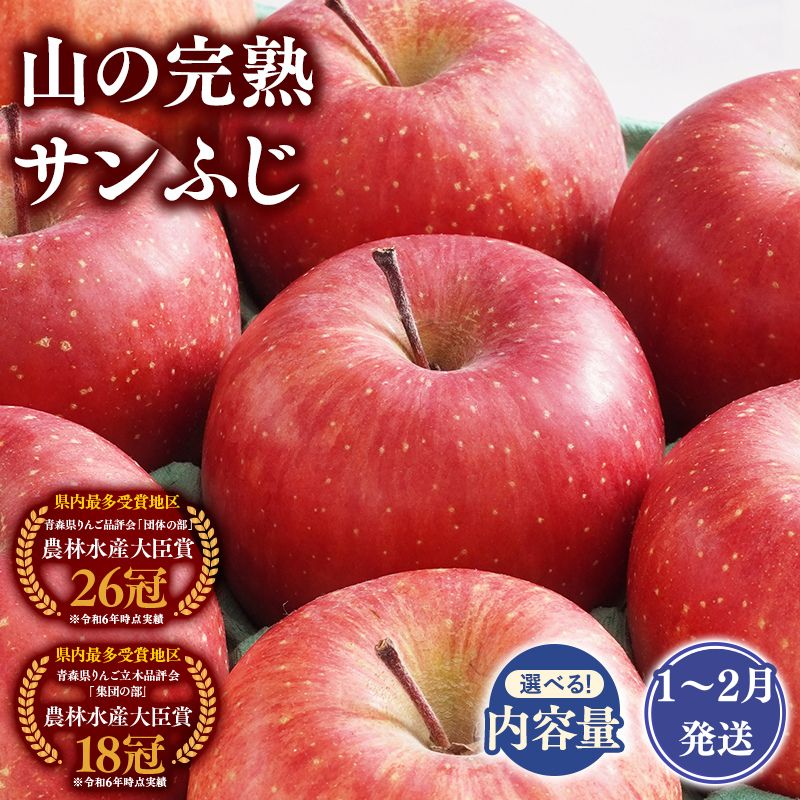 【ふるさと納税】≪年明け発送≫青森県産 山の完熟サンふじ 約3kg 約5kg【青森県 平川市 吹田りんご園】年明け発送 サンふじ ふじ りんご リンゴ アップル 果物 くだもの フルーツ 平川市産 完熟りんご レビューキャンペーン