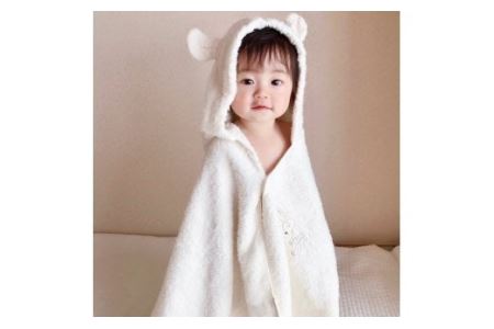 （今治タオルブランド認定）シュエットベビーギフト(アイボリー) バスタオル１枚 フェイスタオル１枚 ハンカチタオル１枚 フード付バスタオル１枚 スタイ１枚 セット 今治タオル [IE05470IV]