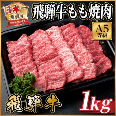 飛騨牛A5等級　もも焼肉　1kg(焼肉・BBQ用)【配送不可地域：離島】
