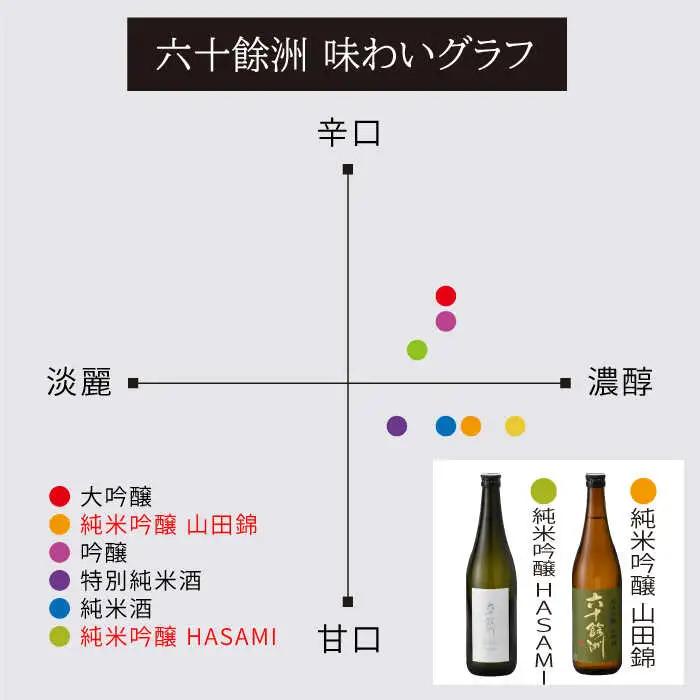 【全6回定期便】六十餘洲 純米吟醸/純米吟醸HASAMI2本セット （各720ml）【今里酒店】[SA28] 