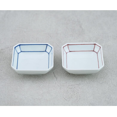 皓洋窯 有田焼 隅切小皿ペアセット 食器 うつわ 手描き 2枚 取皿 正方形 四角 ギフト 贈り物 A10-237_イメージ2