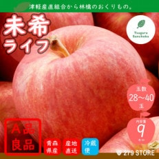 りんご 未希ライフ 2022年9月より順次発送 A品 9kg (28～40玉) 津軽産直組合直送