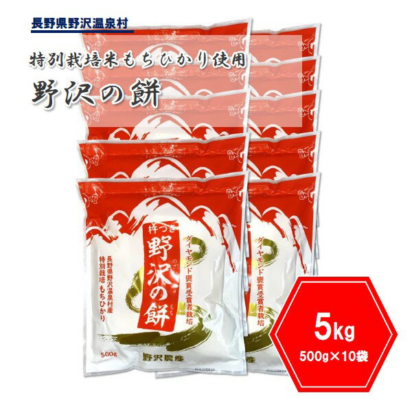 【ふるさと納税】杵つき切り餅 野沢の餅 500g×10袋 | K-6c ※2024年11月以降に順次発送予定