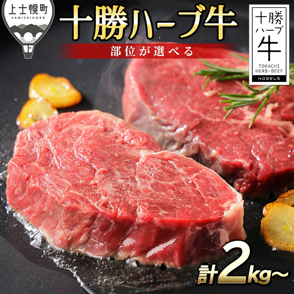 【ふるさと納税】十勝ハーブ牛 ブロック 2kg～ 北海道 牛 肉 牛肉 赤身 国産 ヒレ フィレ サーロイン 塊 キャンプ アウトドア BBQ 冷凍 2タイプから選べる レビューキャンペーン対象品 ※オンライン申請対応