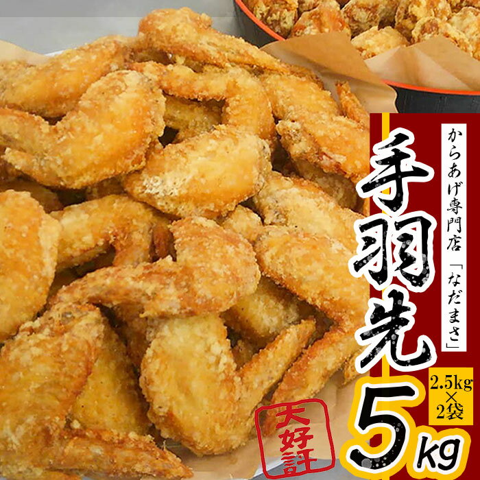 【ふるさと納税】 唐揚げ 5kg 手羽先 唐揚げ 冷蔵 新鮮 唐揚げ 味付け 鶏肉 肉 簡単調理 惣菜 おつまみ ごはん からあげ 5kg から揚げ 鶏肉 なだまさ なだまん 福岡県 川崎町
