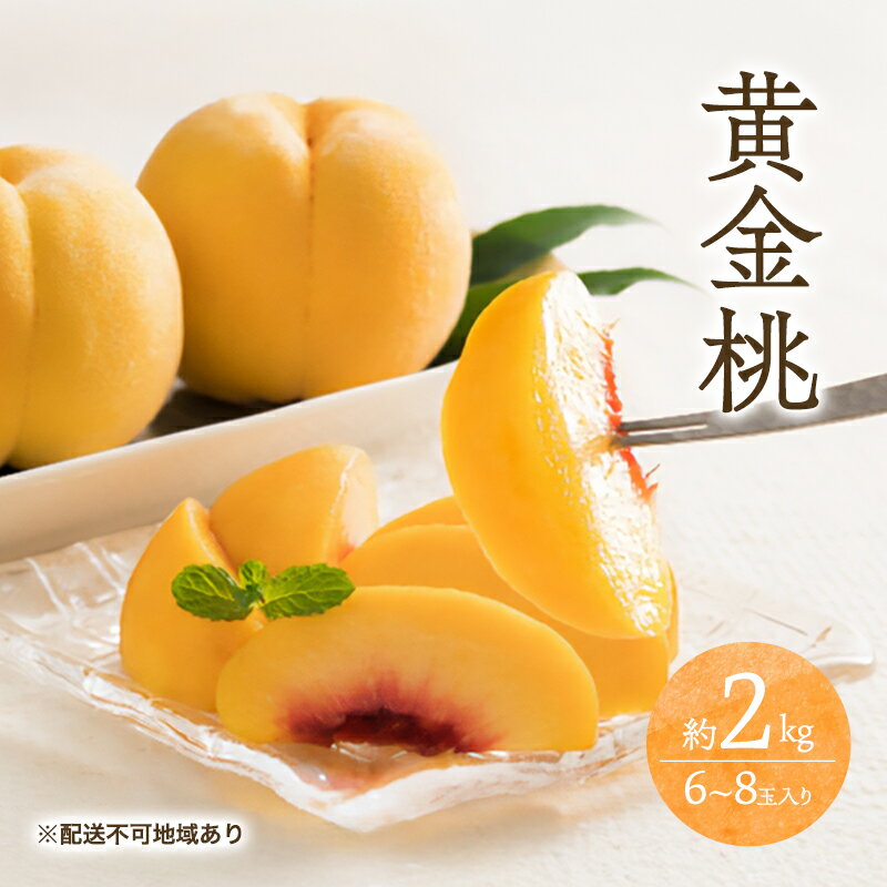 【ふるさと納税】桃 2026年 先行予約 黄金桃 2kg 6〜8玉 もも モモ 岡山 国産 フルーツ 果物 ギフト 桃茂実苑　お届け：2026年8月中旬〜2026年9月中旬