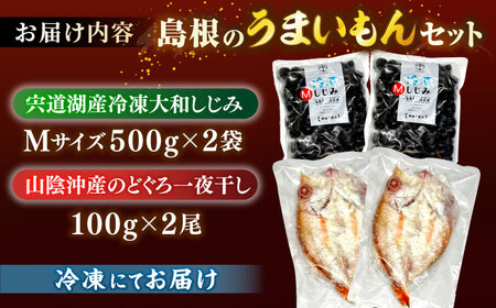 島根のうまいもんセット！宍道湖産冷凍大和しじみ　M500g×2　山陰沖産のどぐろ一夜干し100g×2 島根県松江市/平野缶詰有限会社[ALBZ029]