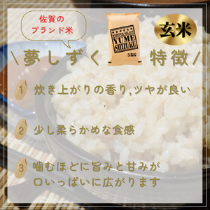 CIC46_『新米予約』令和７年産　夢しずく【玄米】10㎏(５㎏×２袋)　※新米収穫後10月以降発送