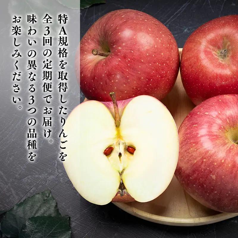 11月～発送 りんご定期便3回 ぐんま名月・サンジョナゴールド・王林（各約2kg）[hi-0001-030]
