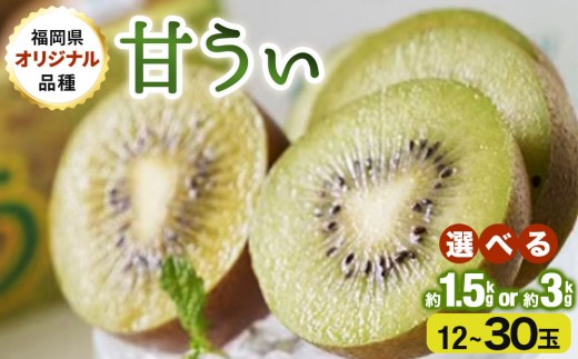 
                  【選べる内容量】＜先行予約＞福岡限定!ブランドキウイ「甘うぃ(あまうぃ)」約1.5kg ~3kg 箱(12-30玉)(篠栗町)【NF005-oya】
                