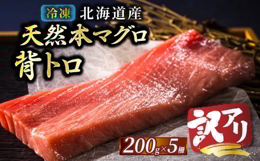 
            北海道産 天然 本マグロ 背トロ 冷凍 200g × 5柵 計1kg（訳あり 筋あり） 国産 鮪 ホンマグロ クロマグロ ネギトロ マグロたたき にもできます マグロステーキ マグロ中トロ 小分け 冷凍 魚介類 海鮮 絶品 高級 配送月指定 配送月を選べる 配送時期 発送月が選べる 発送月 人気 ヒロセ 北海道 釧路町 釧路超 特産品 br02
          