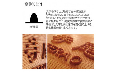 木製高彫り表札(正方形) FCG011