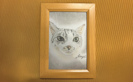 【うちの子似顔絵オーダーメイド】似顔絵の原画とピンバッジ5個セット　225P7801