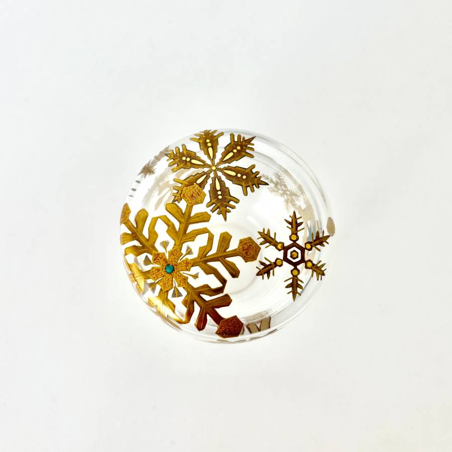 ＜うるしアートはりや＞雪華蒔絵アクリル中棗