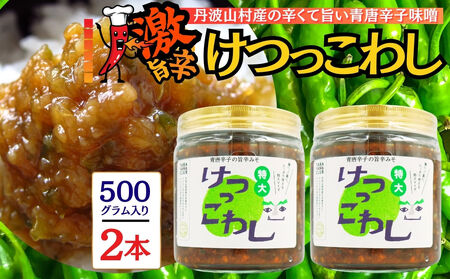 激辛国産青唐辛子味噌「けつっこわし」 【500ｇ×2本】辛くておいしい無添加合わせ味噌 【tab0223-502】