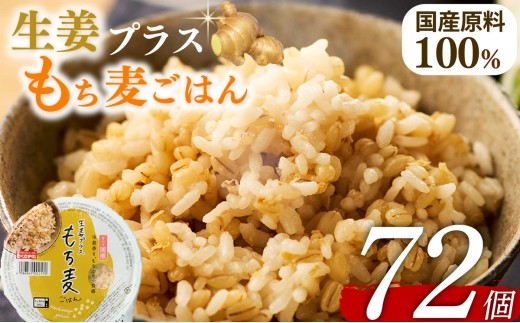 生姜プラスもち麦 ごはんパック 160g 72個 生姜 もち麦 麦 米 ごはん ご飯 こめ パックライス パックご飯 パックごはん ご飯パック ごはんパック パック ライス 備蓄 防災 保存 電子 レンジ 温めるだけ レンチン 簡単 調理 健康 美容 ヘルシー ダイエット レトルト インスタント おいしい 人気 おすすめ 国産 食物繊維 穀物 個包装 72 72食 おくさま印 大阪 松原