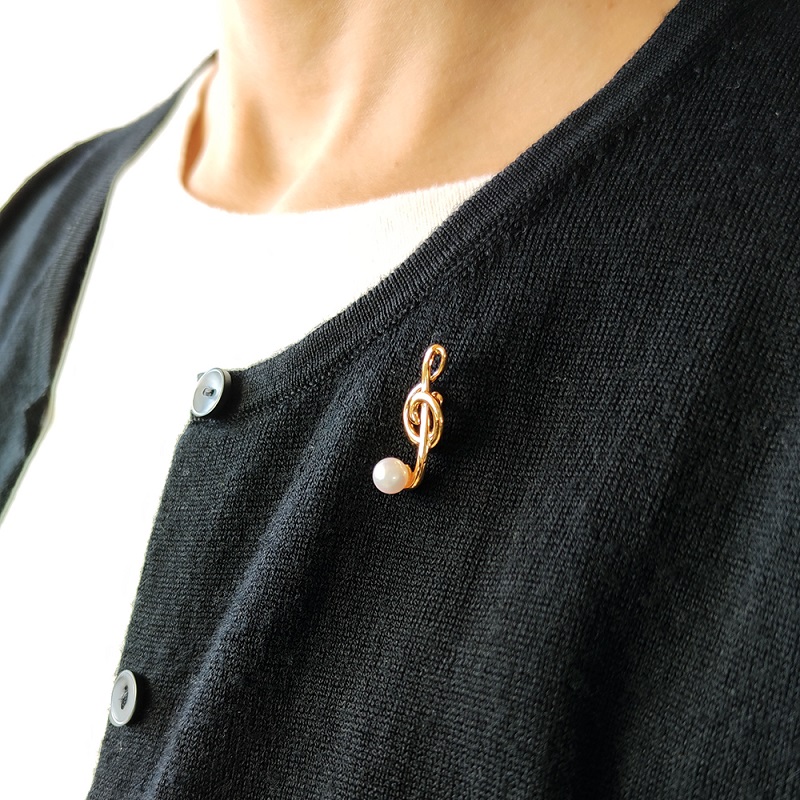 【K18】ト音記号タックブローチ/K18B1581