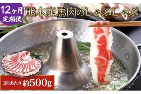 【12か月定期便】熊本産 馬肉の しゃぶしゃぶ 約500g